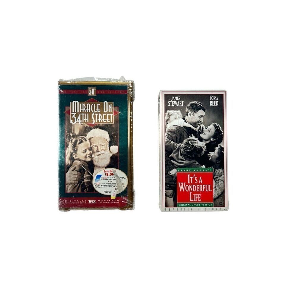 Miracle on 34th Street and It's A Wonderful Life NEW SEALED VHS Tapes Bundle